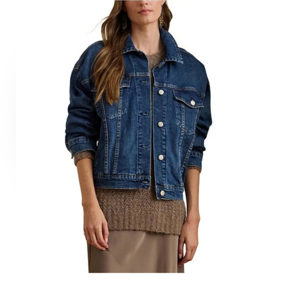NWT Lauren Ralph Lauren Denim Trucker Jacket Size Medium